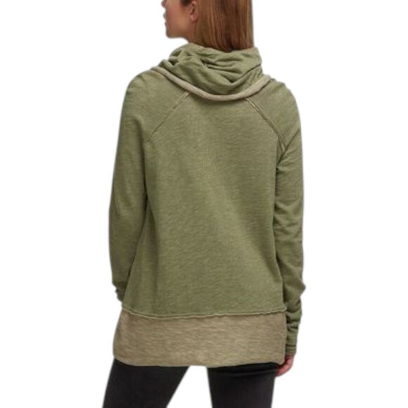 Free People FP Beach Cotton Cocoon Cowl Pullover Top Green Sz OS - Picture 2 of 12